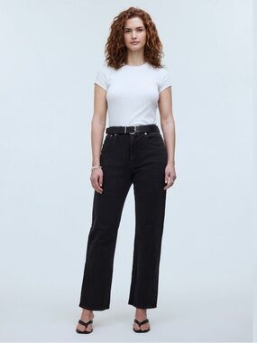 Madewell Curvy 90s High-Rise Straight Stretchy Black Jeans - Women's